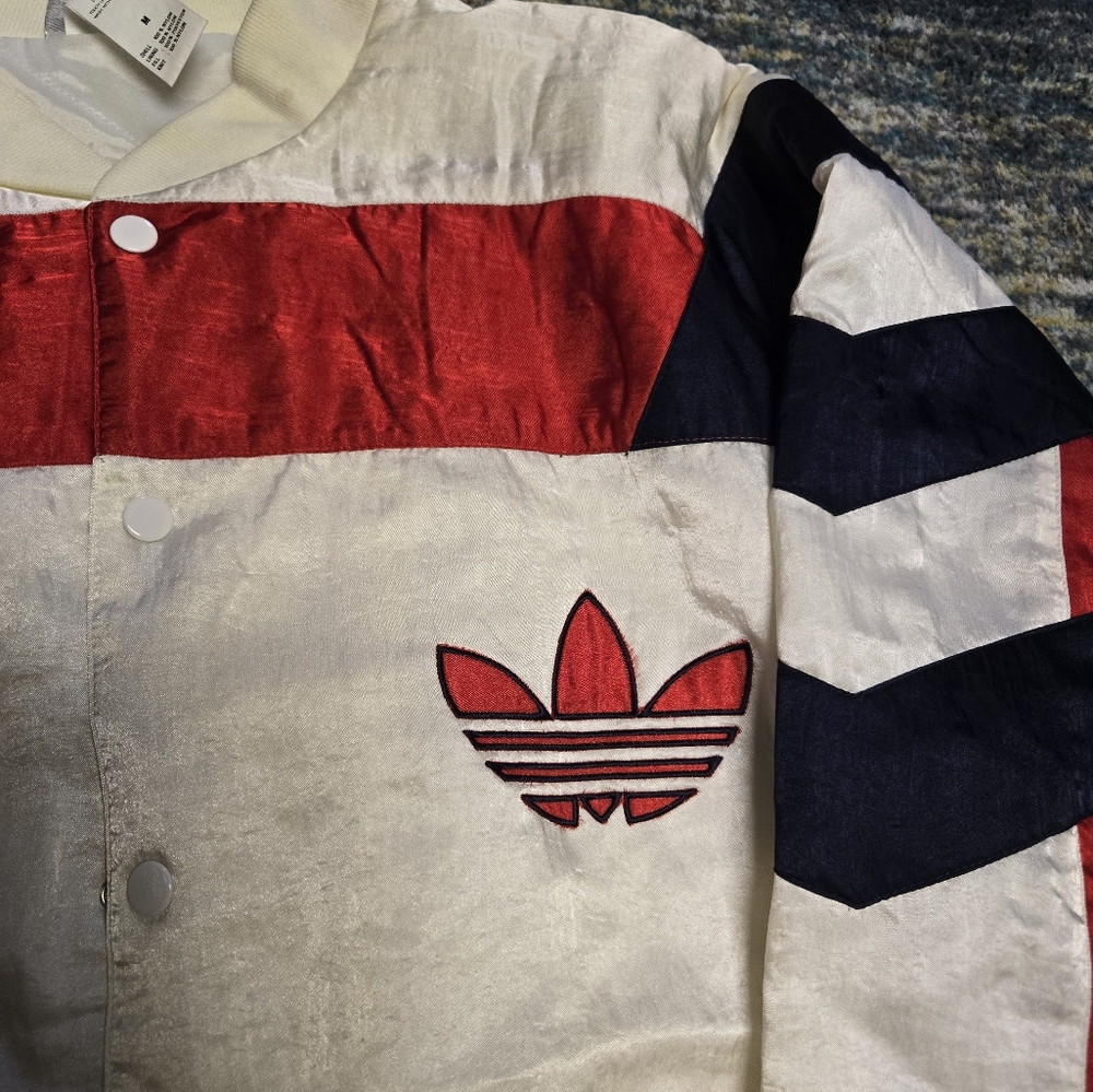 Vintage 80s Adidas Jacket Satin Bomber - Picture 6 of 8